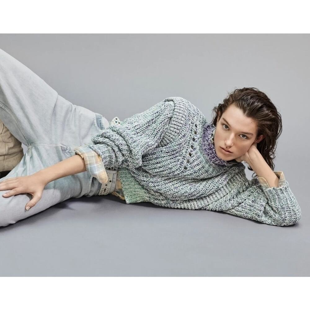 Isabel Marant Latiya Multicolor Ribbed Long Sleeve Pullover Sweater Size 40